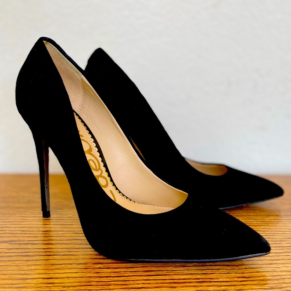 Sam Edelman Danna Suede Pumps - black, size 6.5 US